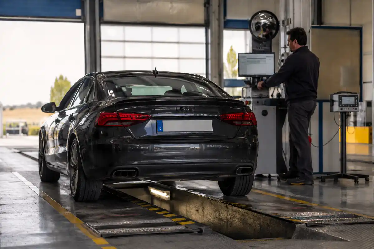 Qué hacer después de comprar un coche en Alemania 5 Coche siendo inspeccionado en línea de ITV española comprar coche alemania que hacer