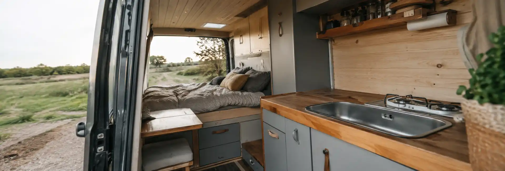 Mobiliario 2 Interior de furgoneta camper con detalle de modificaciones homologar camper camperizacion