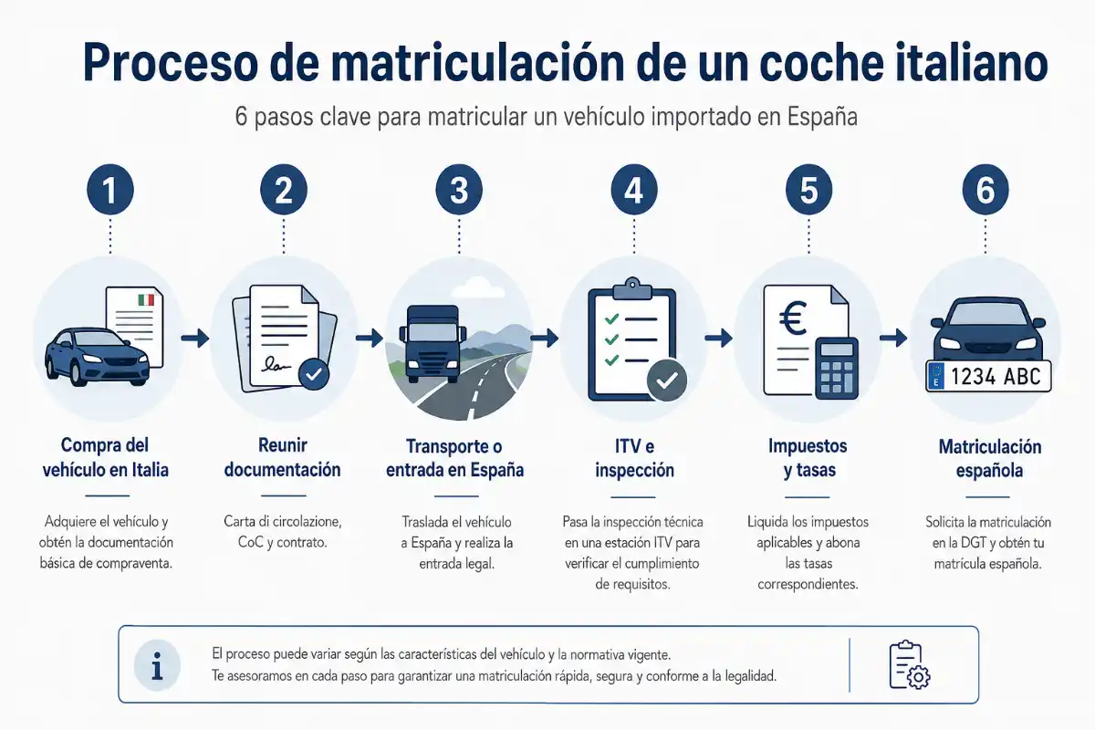 Italia 3 Infografía proceso de homologación de italia matricular coche extranjero italia
