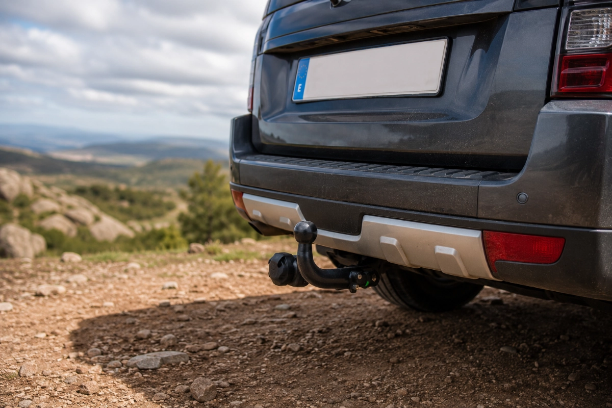 Enganche 4 Bola de remolque montada en coche o 4x4 vista trasera reformas enganche